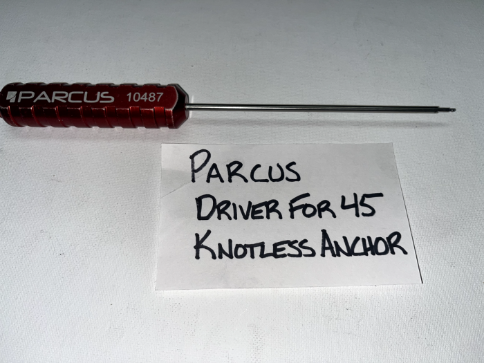 PARCUS KNOTLESS SUTURE ANCHOR DRIVER FOR 45