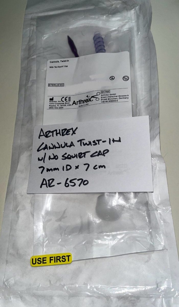 ARTHREX CANNULA TWIST-IN W/ NO SQUIRT CAP 7mm ID x 7cm AR-6570